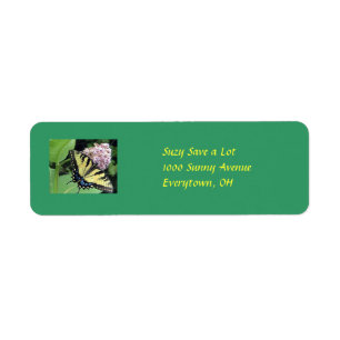 Yellow Swallowtail Butterfly Address Label Return Address Label