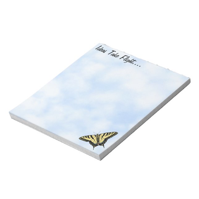 Yellow Swallowtail Butterfly Blue Sky Personalised Notepad (Rotated)
