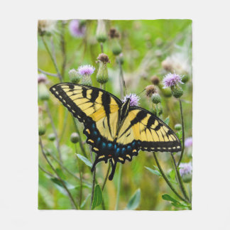 Yellow Swallowtail Butterfly Fleece Blanket