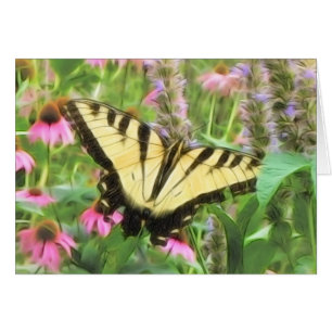 Yellow Swallowtail Butterfly in Summer Garden
