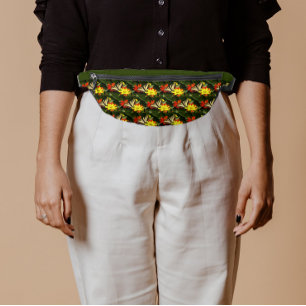 Yellow Swallowtail Butterfly on Flower Bum Bags