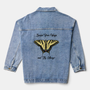 Yellow Swallowtail Butterfly Personalised Denim Jacket