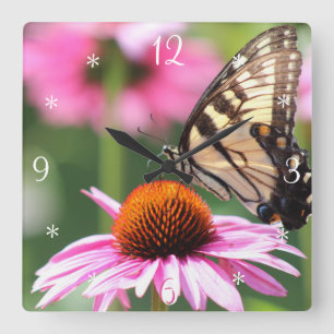 Yellow Swallowtail Butterfly Wall Clock
