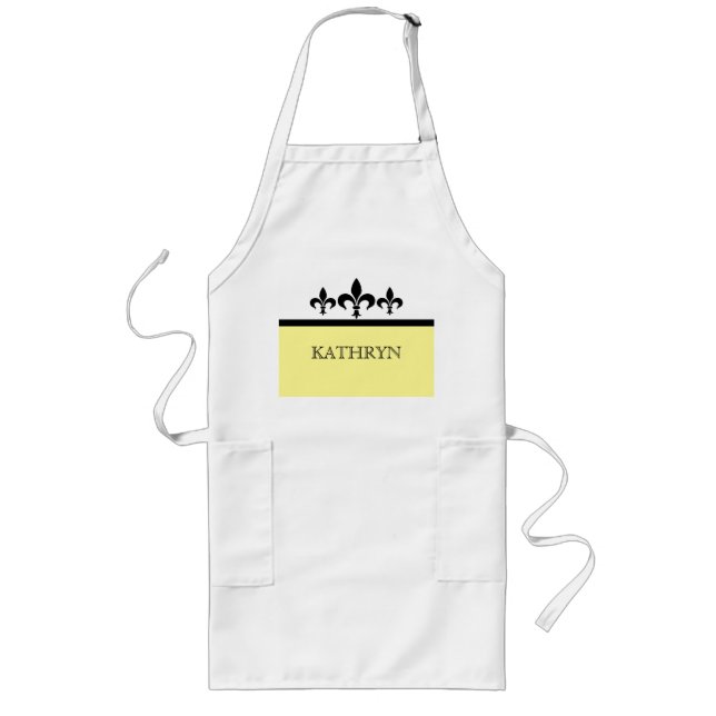 Yellow Swanky Fleur De Lis Apron (Front)