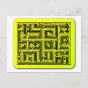 Yellow Swirl Maze Postcard