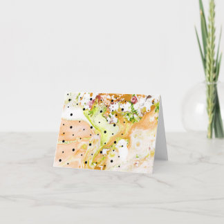 Yellow Swirls with polka dots notecard