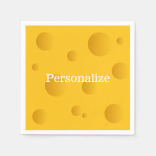 Yellow Swiss cheese slice with holes custom funny Napkin