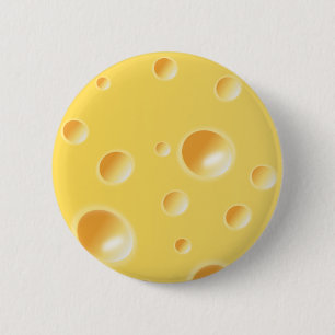 Yellow Swiss Cheese Texture 6 Cm Round Badge