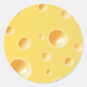 Yellow Swiss Cheese Texture Classic Round Sticker