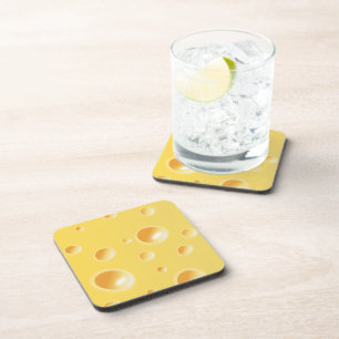 Yellow Swiss Cheese Texture Coaster