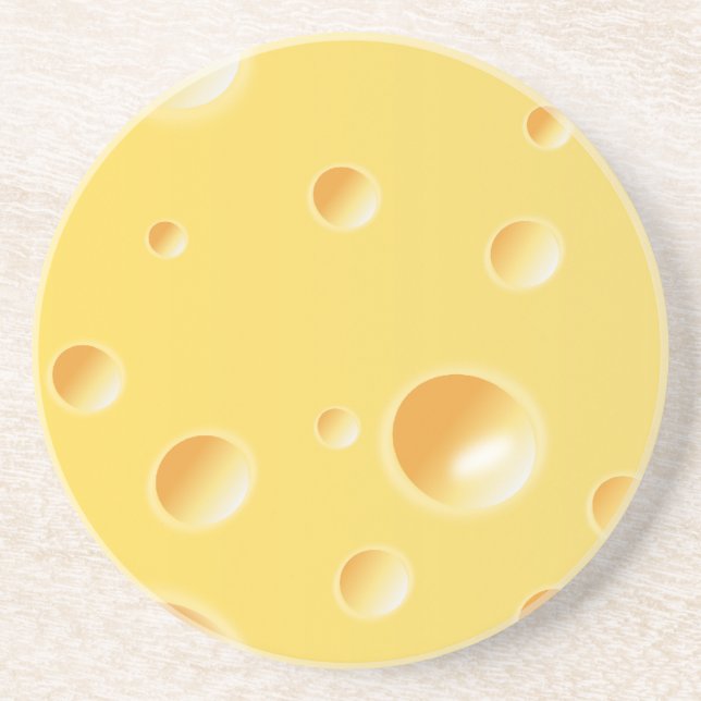 Yellow Swiss Cheese Texture Coaster (Front)