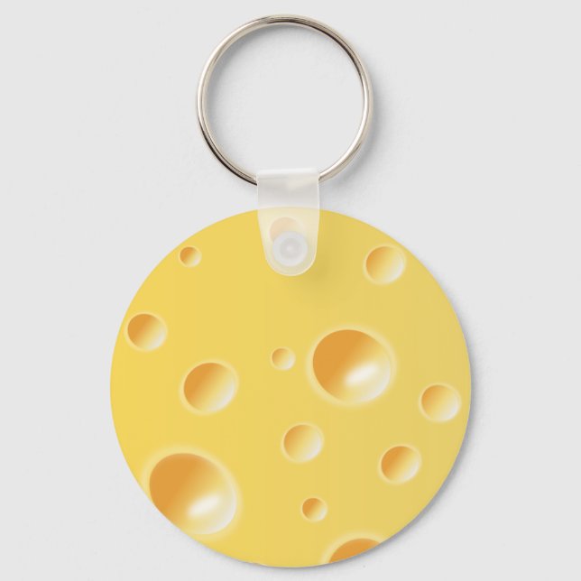 Yellow Swiss Cheese Texture Key Ring (Front)
