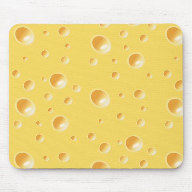 Yellow Swiss Cheese Texture Mouse Pad (Front)