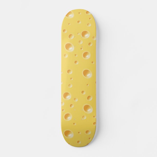 Yellow Swiss Cheese Texture skateboard (Front)