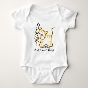 Yellow Tabby Rescue...it's a love thing! Baby Bodysuit