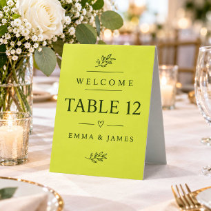 Yellow Table Tent Sign Custom Event Display