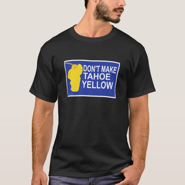 Yellow Tahoe Parody Travel Funny Design T-Shirt (Front)