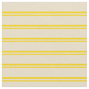 Yellow & Tan Coloured Lines Pattern Fabric