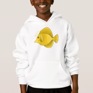 Yellow tang fish cartoon illustration