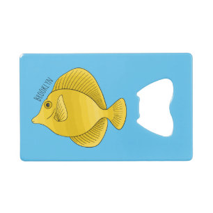 Yellow tang fish cartoon illustration