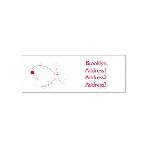 Yellow tang fish cartoon illustration  self-inking stamp