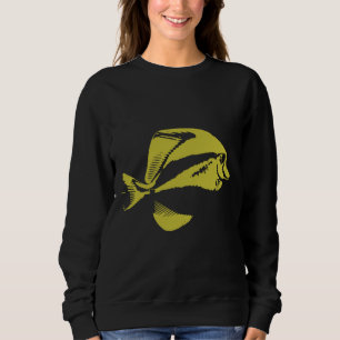 Yellow Tang Tropical Fish Silhouette Sweatshirt