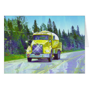 YELLOW TANKER TRUCK BIG RIG TRUCKERS Cards