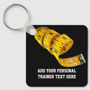 Yellow Tape Measure Personal Trainer Weight Loss Key Ring