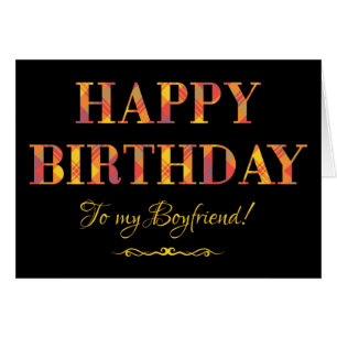 Yellow Tartan on Black Birthday Card for Boyfriend