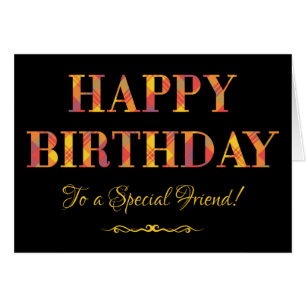 Yellow Tartan on Black Birthday for Special Friend