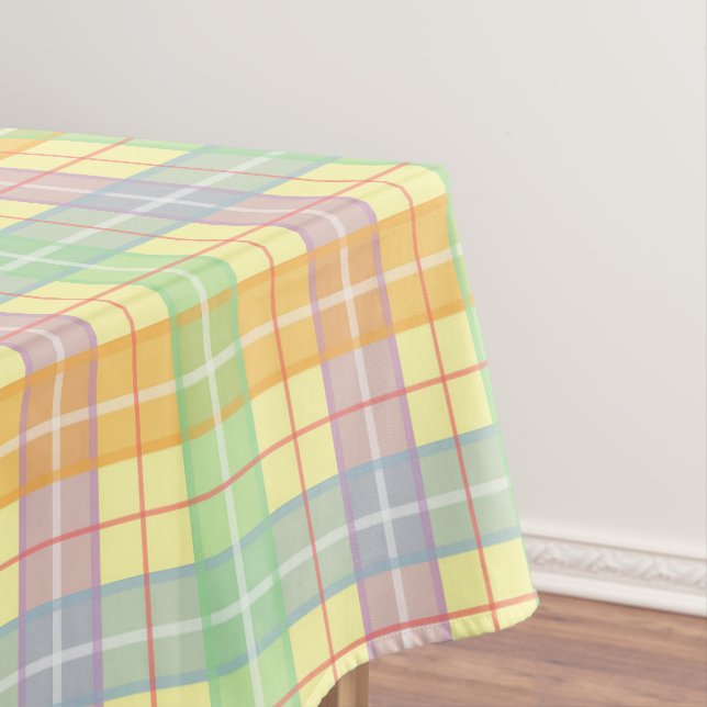 Yellow Tartan Plaid  Tablecloth (In Situ)