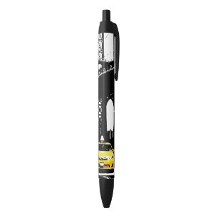 Yellow Taxi Brooklyn Bridge Nyc Template New York Black Ink Pen