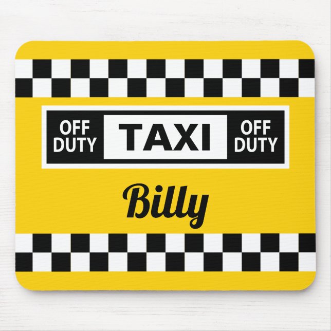 Yellow Taxi Cab Iconic New York Design Mouse Pad (Front)