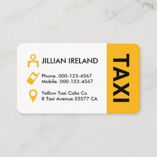 Yellow Taxi Cab Icons Driver Business Card