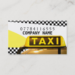 Yellow Taxi Cab Sign And Strips Business Card