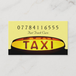Yellow Taxi Cab Sign Business Card