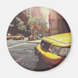 yellow taxi cabs service magnet