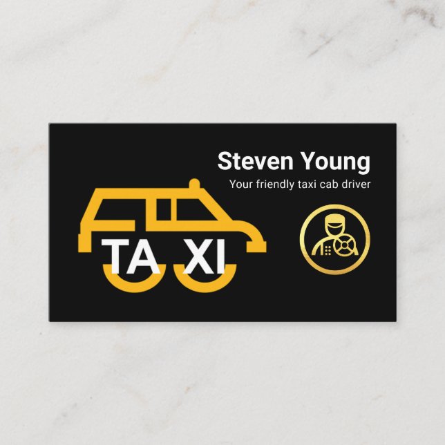 Yellow Taxi Car Station Wagon Driver Business Card (Front)