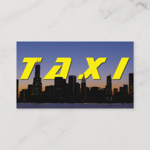 Yellow TAXI city skyline for taxi driver cabdriver Business Card