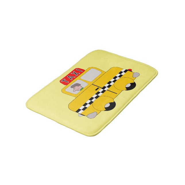 Yellow Taxi Design Bath Mat (Angled)