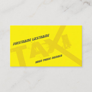 Yellow TAXI for professional taxi driver cabdriver Business Card