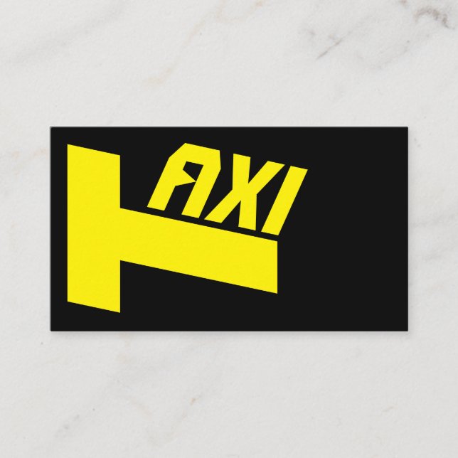 Yellow TAXI for professional taxi driver cabdriver Business Card (Front)
