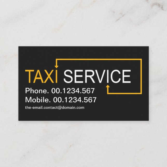 Yellow Taxi Route Arrows Cab Driver Business Card (Front)