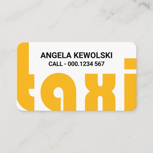 Yellow Taxi Signage Driving Business Card (Front)