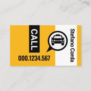 Yellow Taxi Stripe Layers Cab Driving Business Card