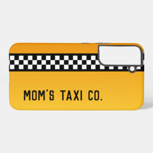 Yellow Taxi Stripe "Mum's Taxi Co." Samsung Galaxy Case
