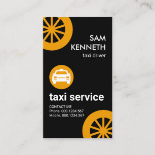 Yellow Taxi Transport Tires Taxi Driver Business Card