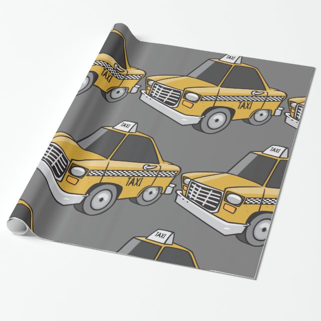 Yellow Taxi Wrapping Paper (Unrolled)