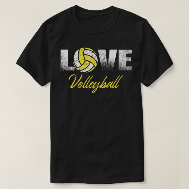 Yellow Team Colour for Volleyball Player  T-Shirt (Design Front)