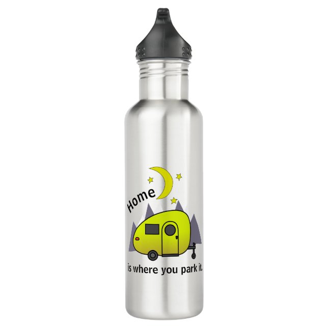 Yellow Teardrop Camper Trailer 710 Ml Water Bottle (Right)